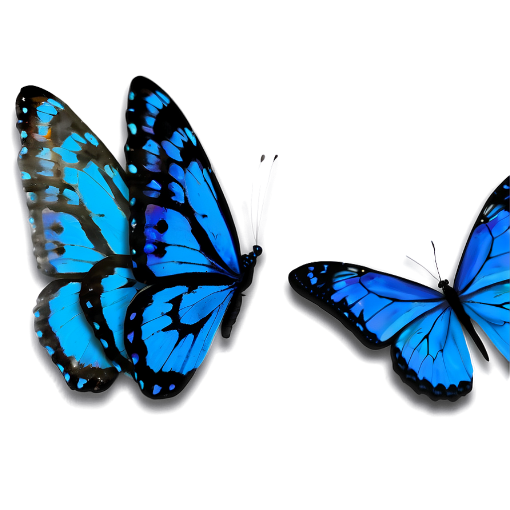 Serene Blue Butterfly Wallpaper: Vibrant Wings on Soft Gradient Background