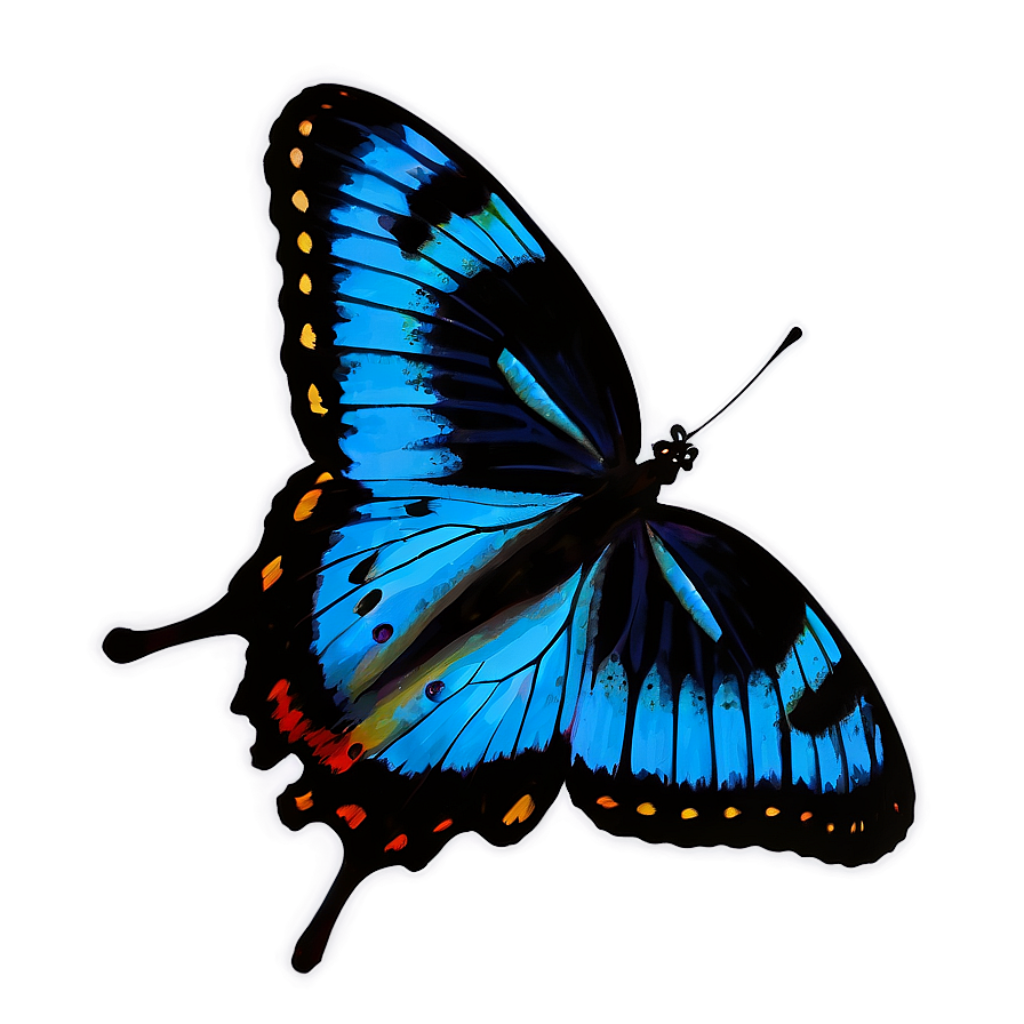 Vibrant Blue Butterfly Wallpaper: Captivating Gradient Design