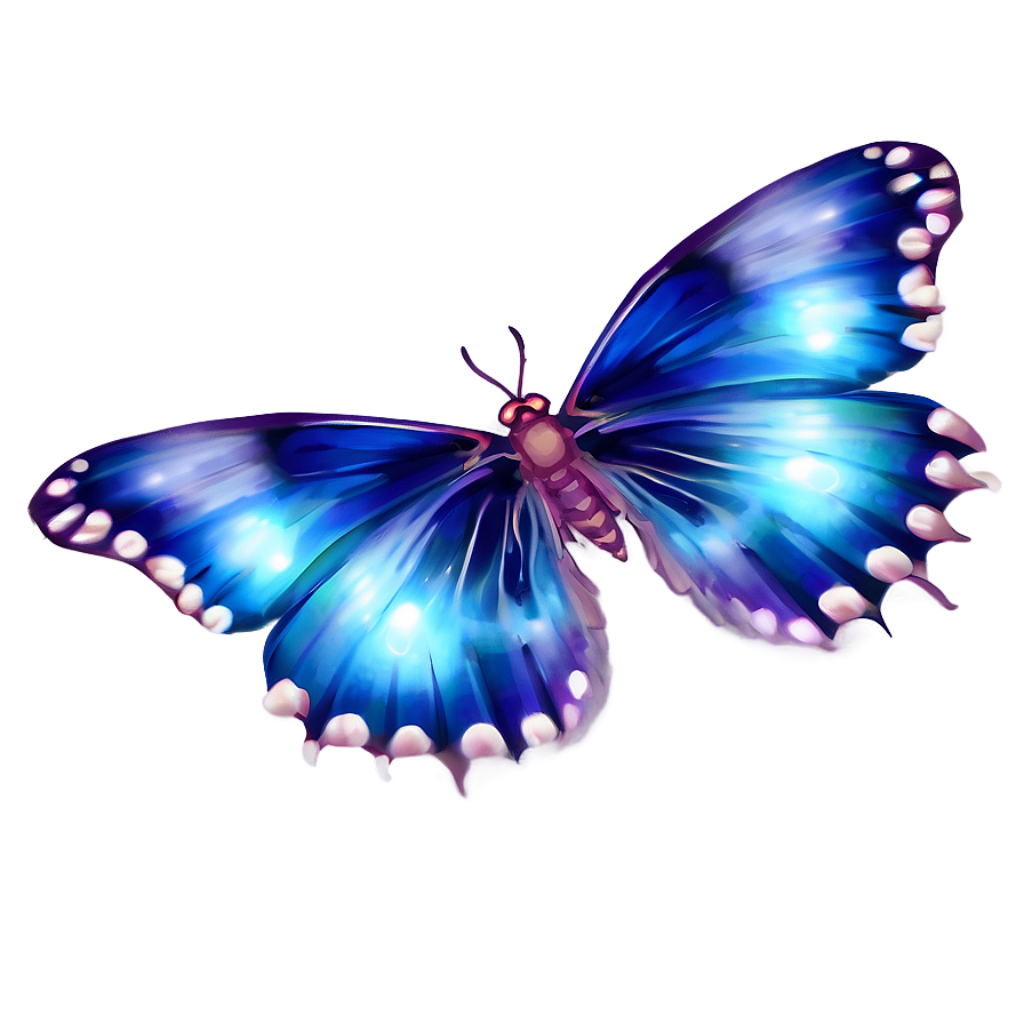 Vibrant Blue Butterfly Wallpaper: Glowing Details on Soft Blue
