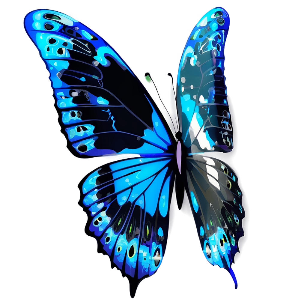 Stunning Blue Butterfly Wallpaper: Elegant Design with Glow