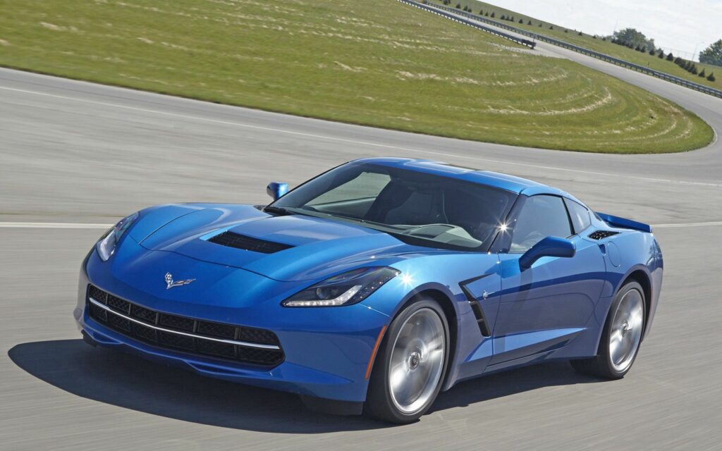Stunning Blue Chevrolet Corvette Stingray C7 Racing Wallpaper