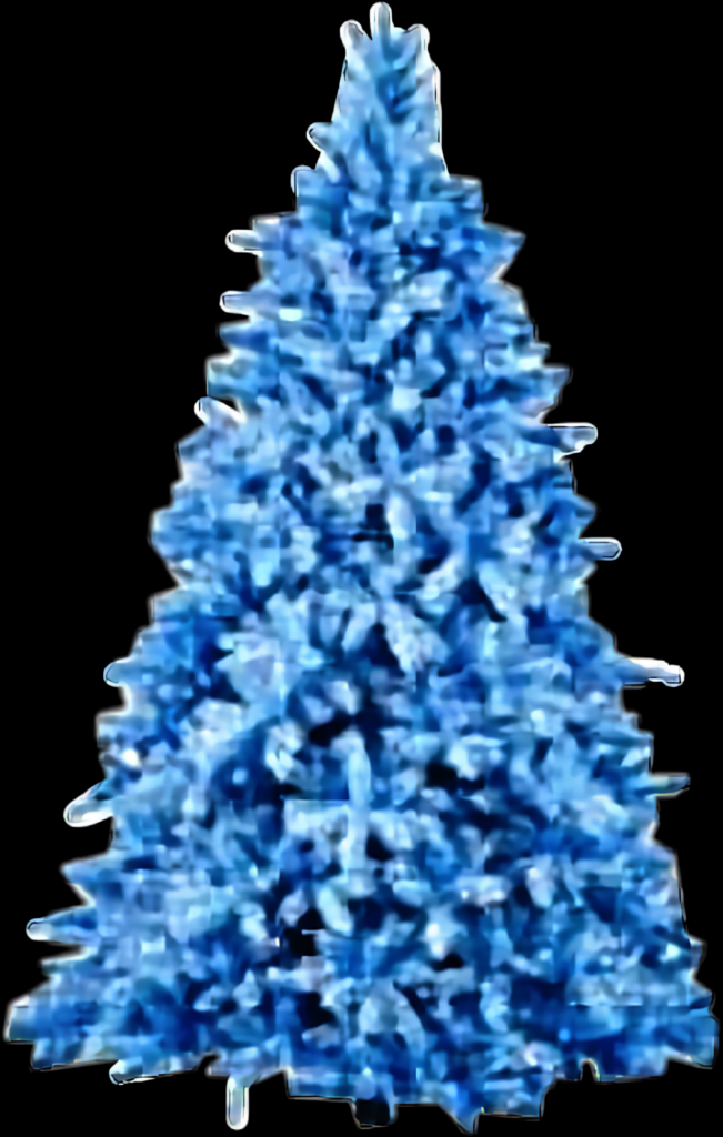 Vibrant Blue Christmas Tree Wallpaper - Artistic PNG Background