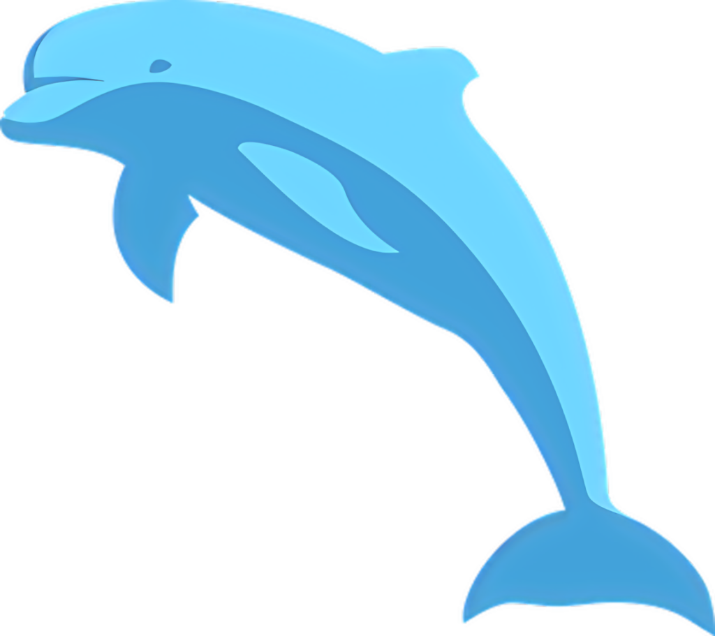 Vibrant Blue Dolphin Vector Art Wallpaper - Sleek & Playful Design