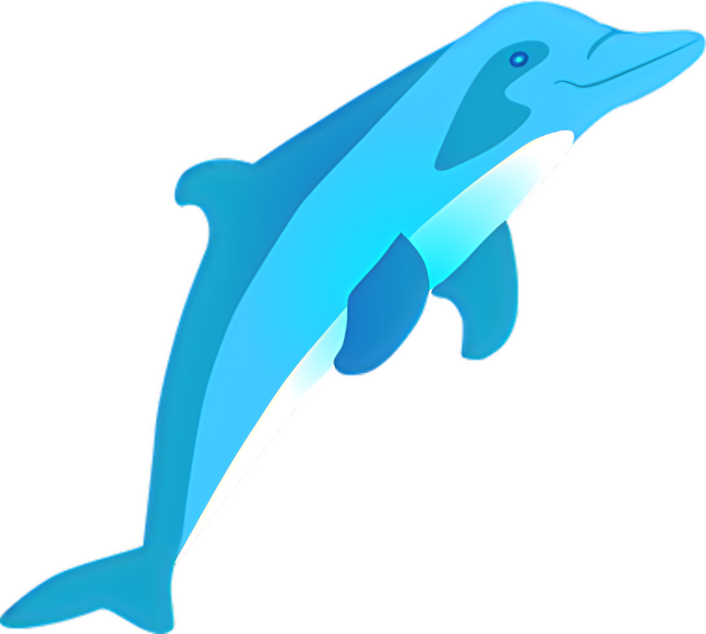 Vibrant Blue Dolphin Vector Art Wallpaper - Serene Background Design
