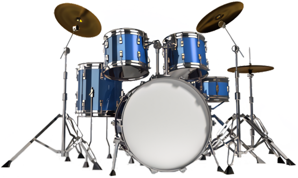 Vibrant Blue Drum Set on Black Background - Music Wallpaper Design