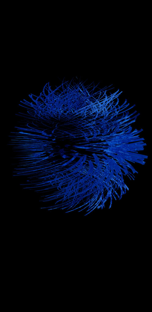 Vibrant Blue Feather Wallpaper on Black - Super AMOLED Background