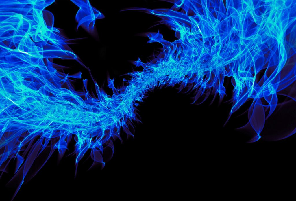 Mesmerizing Blue Flames Abstract Wallpaper on Black Background