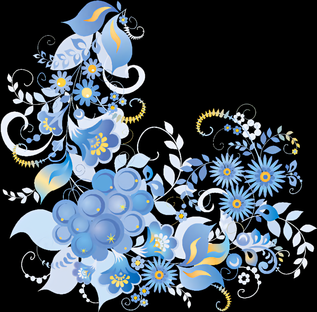Vibrant Blue Floral Wallpaper - Intricate Vector Art Background