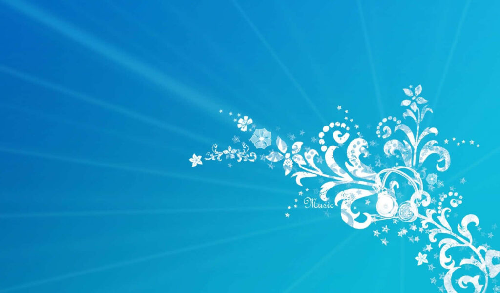 Vibrant Blue Floral Wallpaper with Elegant White Patterns