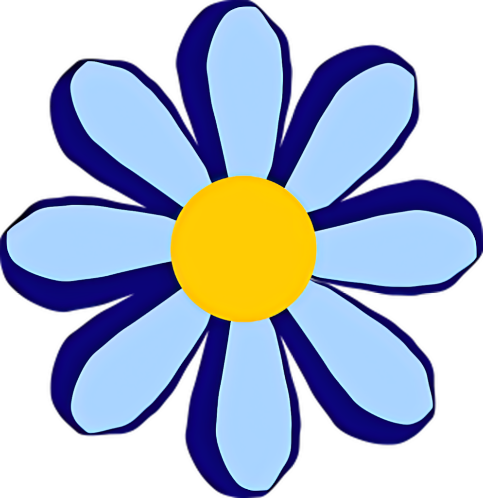 Cheerful Flower Wallpaper: Light Blue Petals & Bright Yellow Center