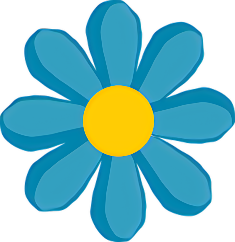 Vibrant Blue Flower Wallpaper with Bold Yellow Center - Nature Design