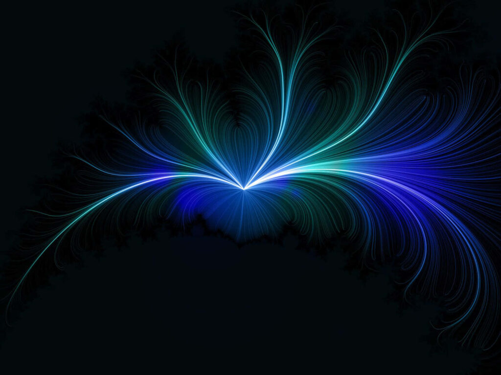 Vibrant Abstract Wallpaper: Flowing Blue & Green Magnetic Design