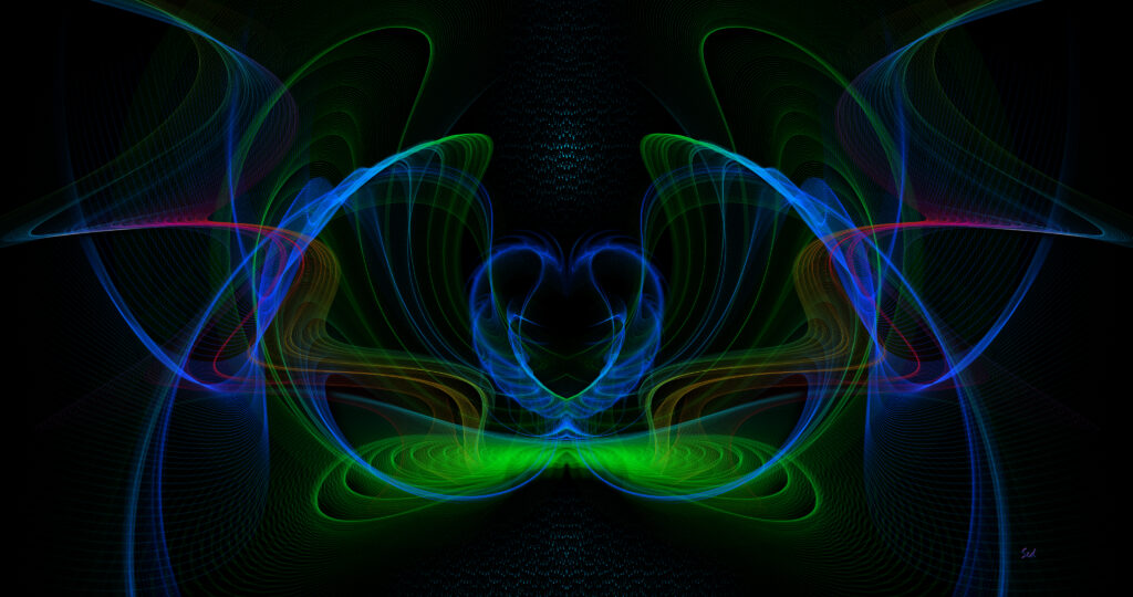 Vibrant Blue & Green Abstract Wallpaper - Dynamic Futuristic Background