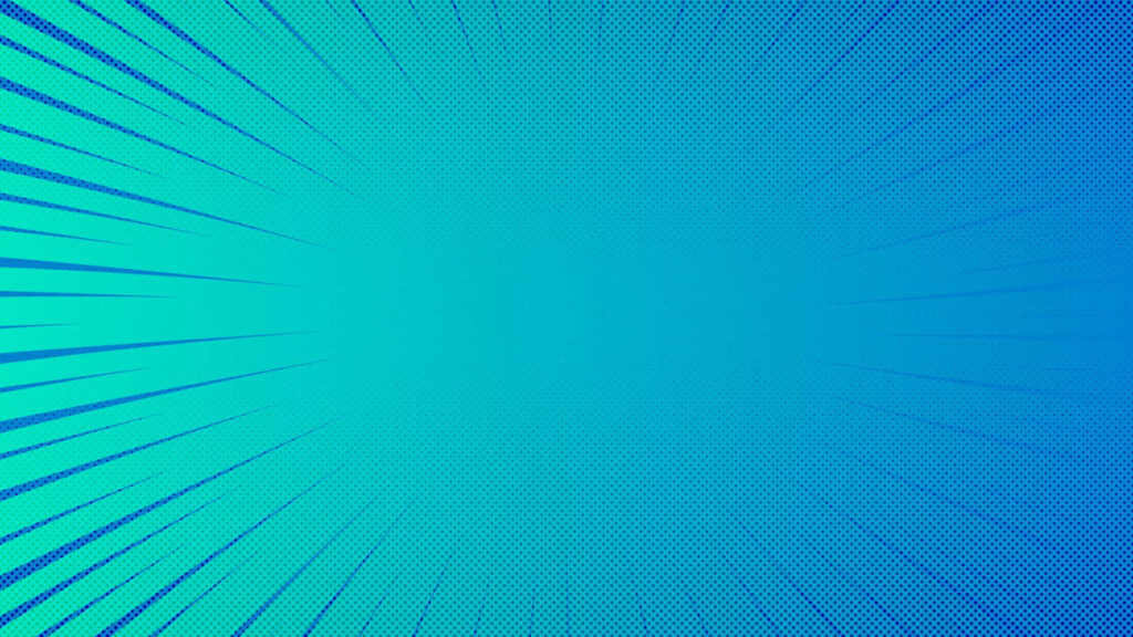 Vibrant Blue & Green Comic Wallpaper with Dynamic Halftone Design