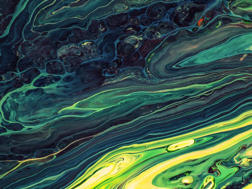 Vibrant Blue & Green Fluid Art Wallpaper - Stunning Abstract Background