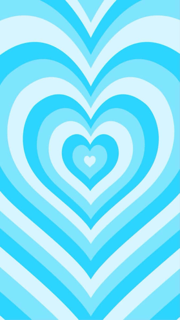 Vibrant Blue Heart Wallpaper: Soothing Symmetrical Design Background