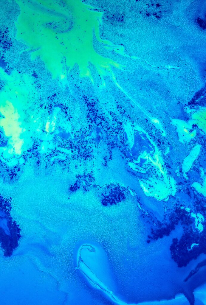 Mesmerizing Blue Liquid Paint Wallpaper - Fluid Abstract Art Background