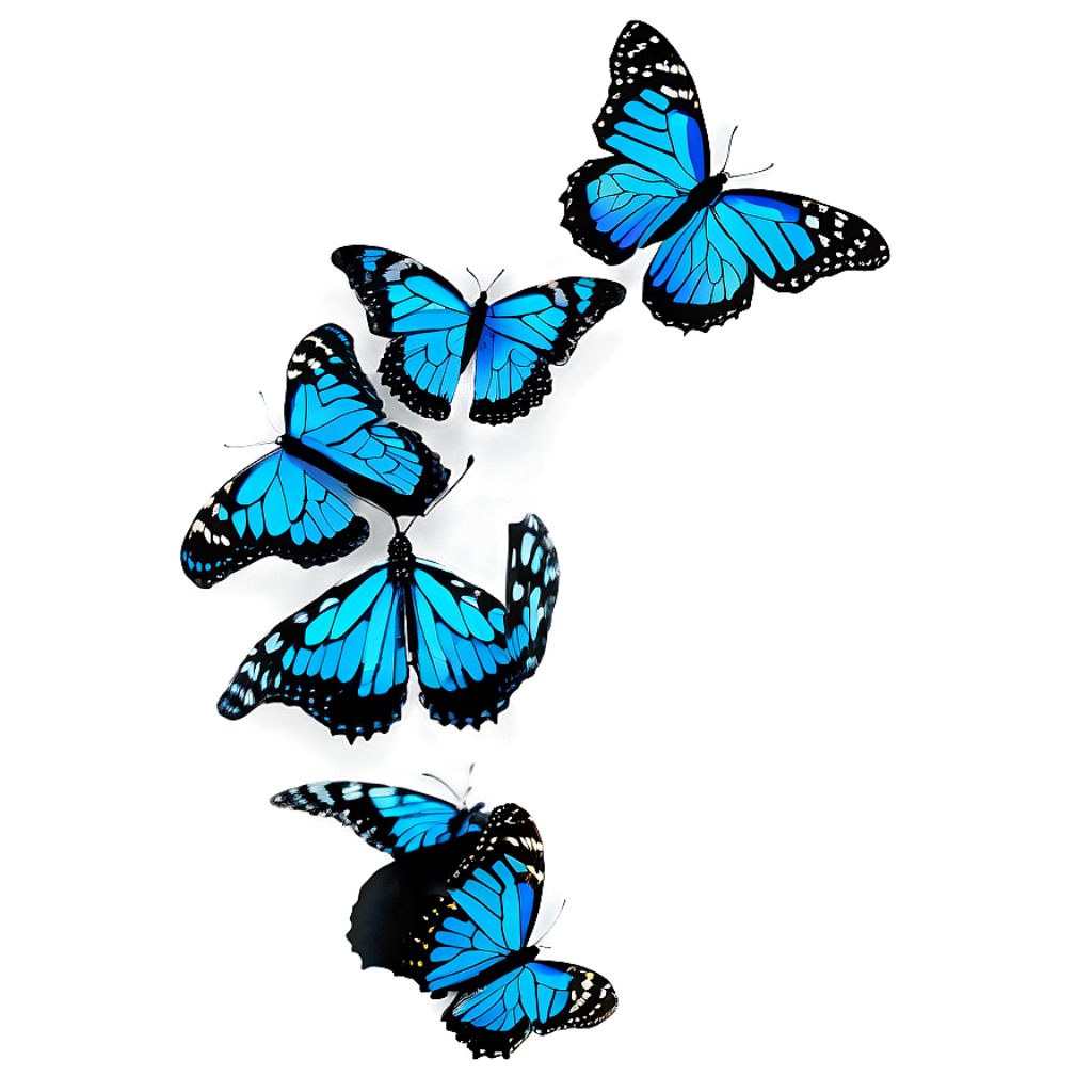 Vibrant Blue Monarch Butterflies Wallpaper: Elegant Nature Background