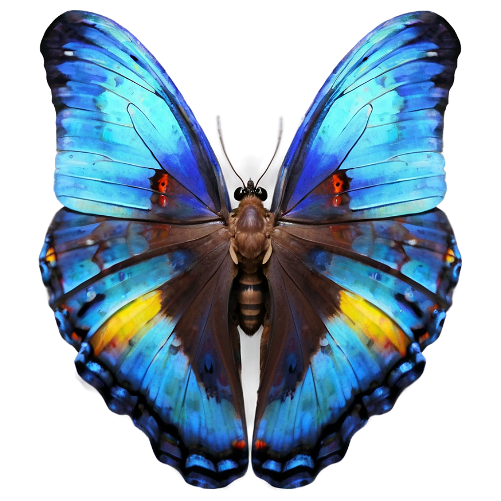 Stunning Blue Morpho Butterfly Close-Up Wallpaper Background