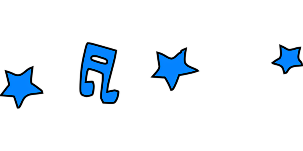 Vibrant Blue Musical Notes & Stars on Black: Minimalist Wallpaper