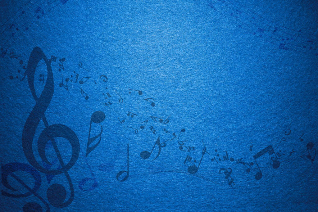 Vibrant Blue Musical Notes Wallpaper for Enthusiasts & Decor