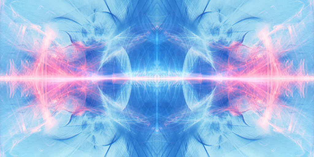 Vibrant Blue & Pink Abstract Wallpaper with Ethereal Design