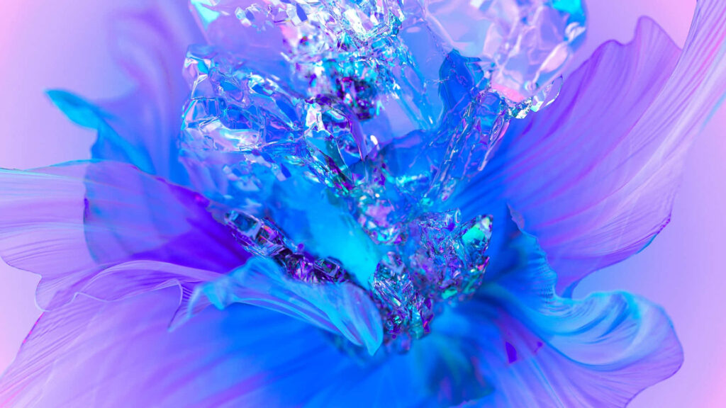 Captivating Blue-Purple Floral Abstract Wallpaper for Stunning Background