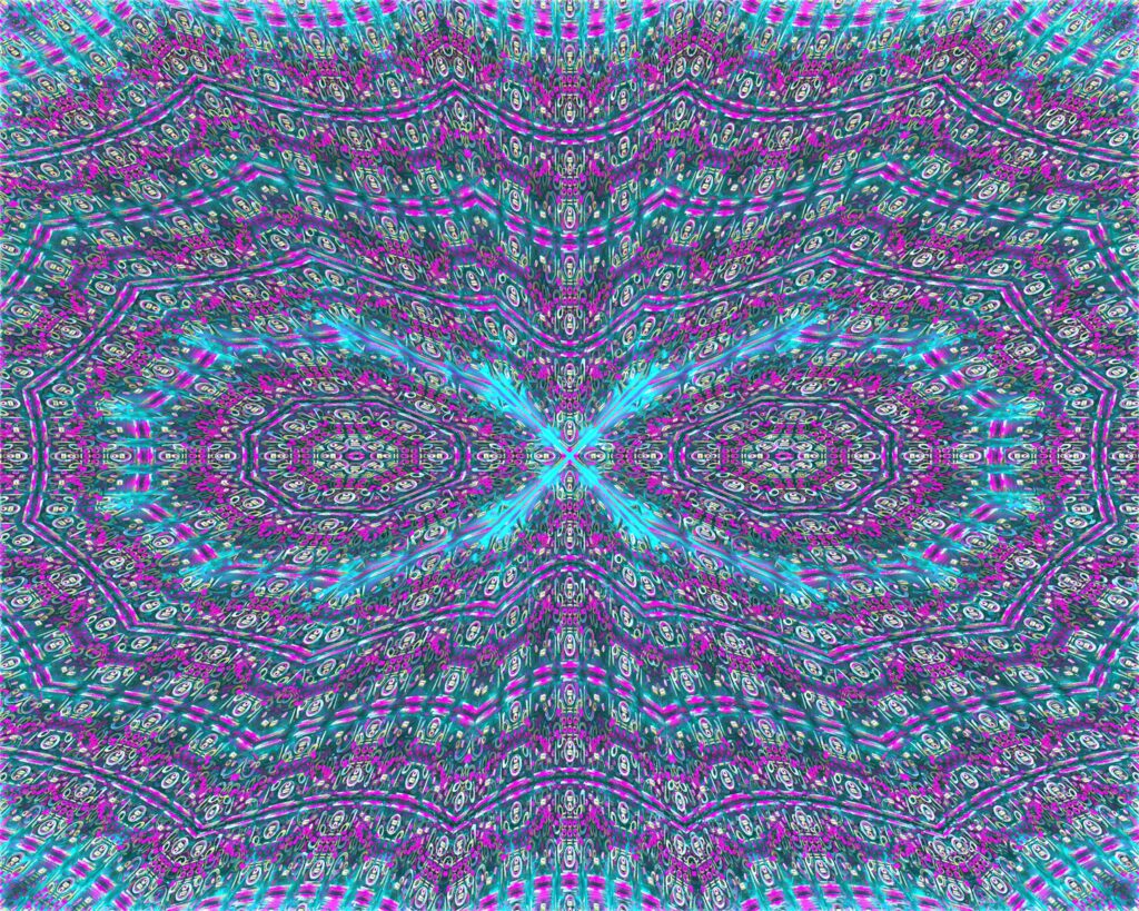 Vibrant Blue & Purple Abstract Wallpaper with Kaleidoscopic Design