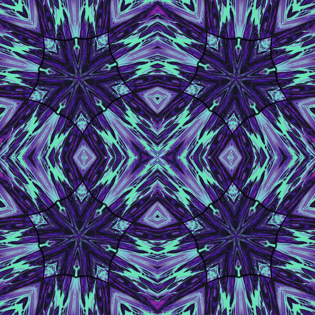Vibrant Blue & Purple Rhombus Wallpaper - Kaleidoscopic Abstract Background