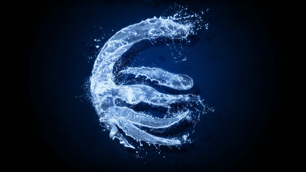Vibrant Blue Splash Wallpaper - Dynamic Dark Background Design
