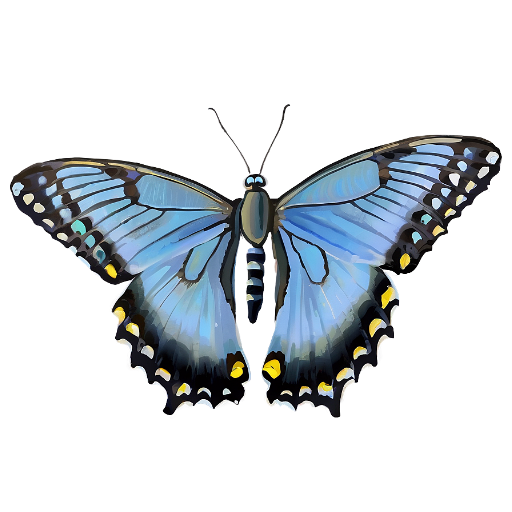 Vibrant Blue Swallowtail Butterfly Wallpaper with Detailed Wings