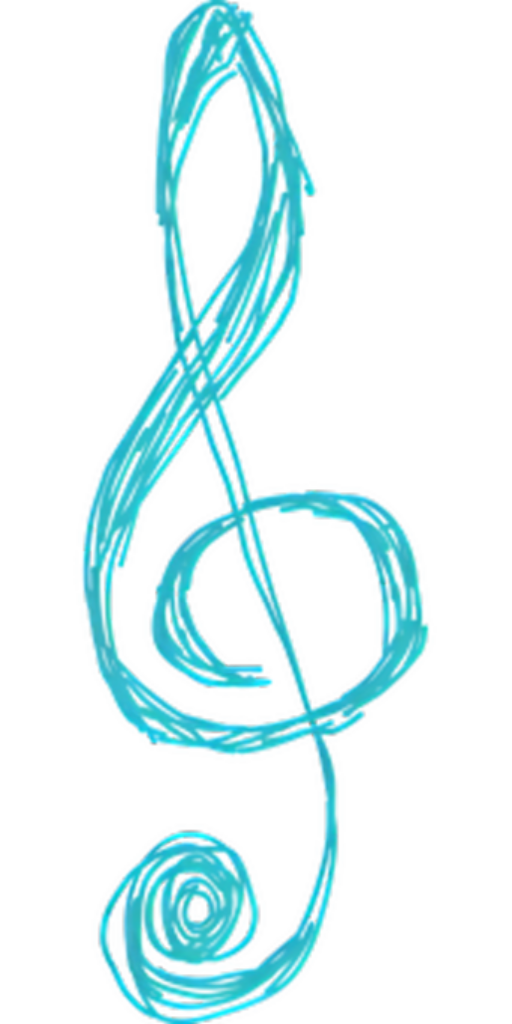 Vibrant Treble Clef Wallpaper: Artistic Blue Design for Creatives