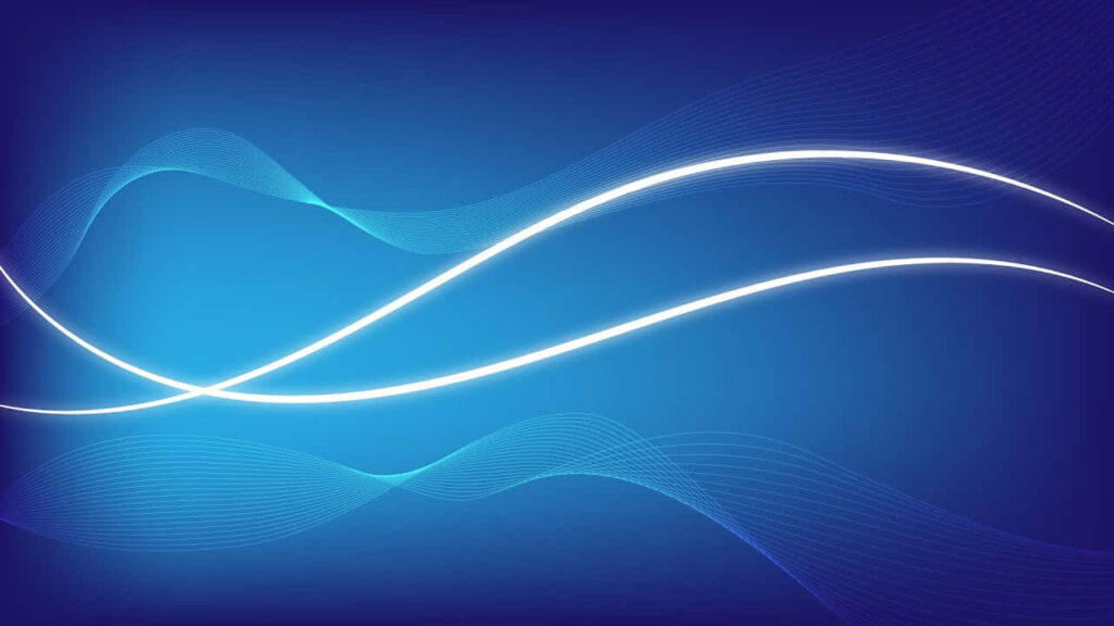 Vibrant Blue Wave Wallpaper with Futuristic Light Lines