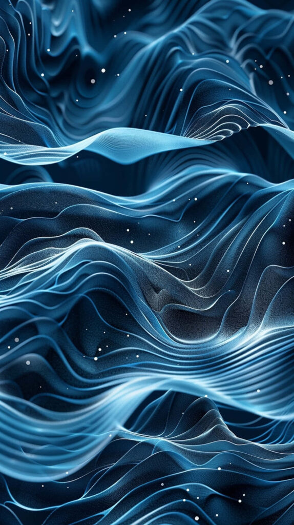 Vibrant Abstract Blue Waves Wallpaper – Dynamic Fluid Background