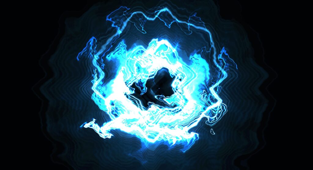 Vibrant Blue Energy Waves Wallpaper - Dynamic Circular Patterns