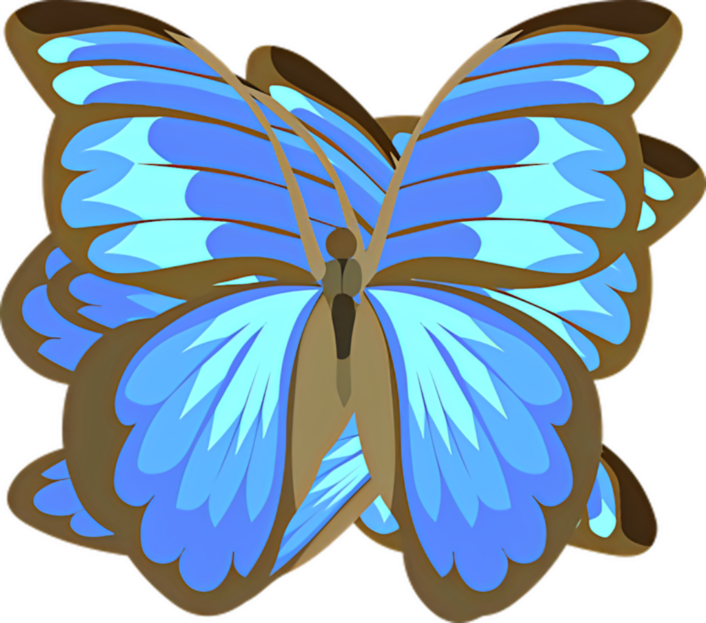 Vibrant Blue-Winged Butterfly Illustration - Stunning Wallpaper Background