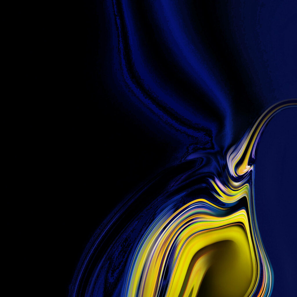 Vibrant Blue, Yellow & Black Samsung Wallpaper for Artistic Background