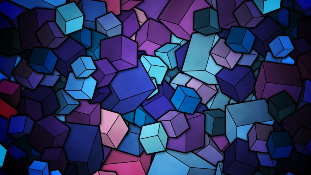 Vibrant Blue & Purple Geometric Abstract Wallpaper Background
