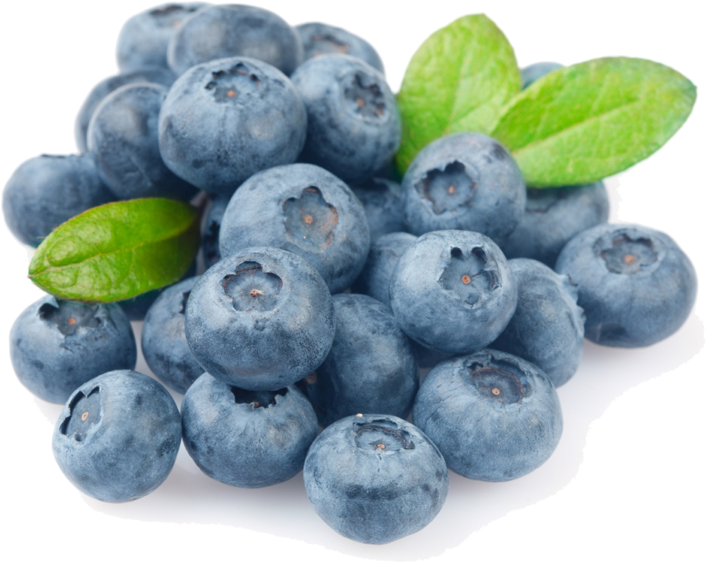 Vibrant Fresh Blueberries with Green Leaves - Nature Wallpaper