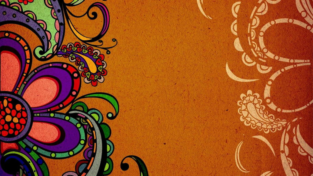 Vibrant Floral Symphony: A Kaleidoscopic Journey into Boho Artistry Wallpaper