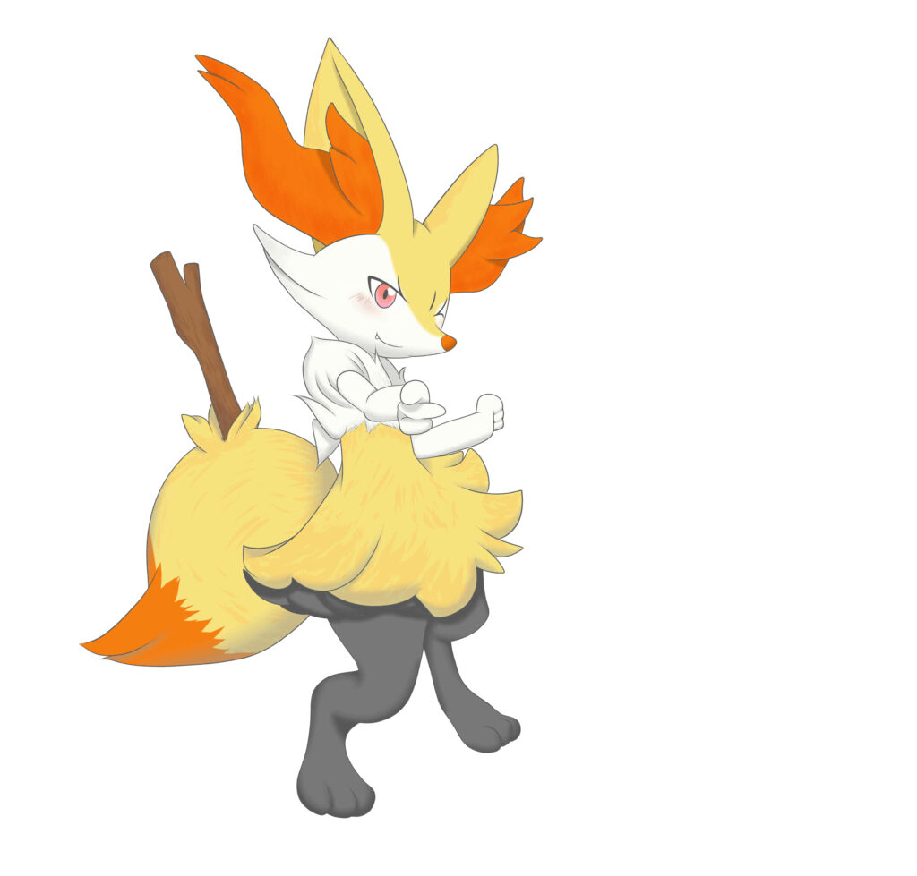 Vibrant Braixen Illustration - Colorful Pokémon Wallpaper