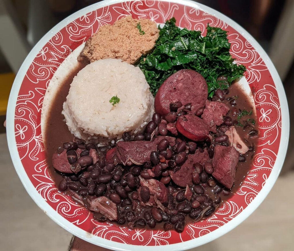 Vibrant Wallpaper of Traditional Brazilian Feijoada and Side Dishes