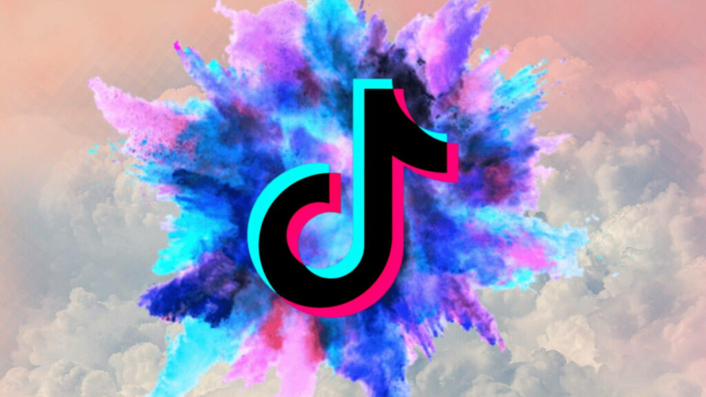 TikTok Sky Burst: A Colorful Explosion of Logo Design Wallpaper