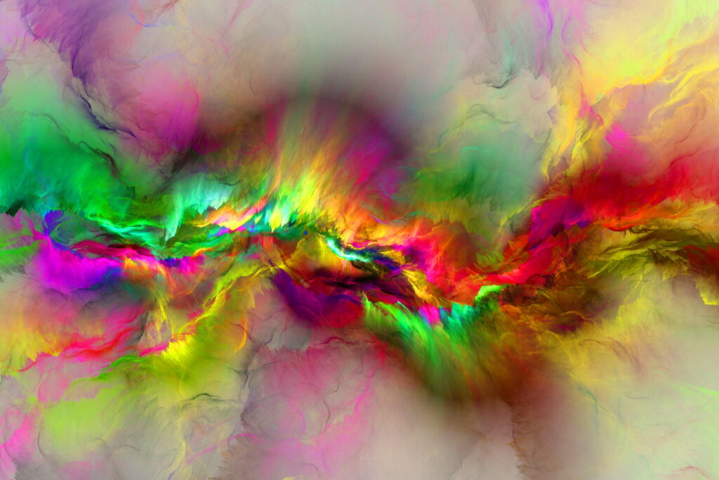 Vibrant Abstract: Bursting Colors in QHD Wallpaper