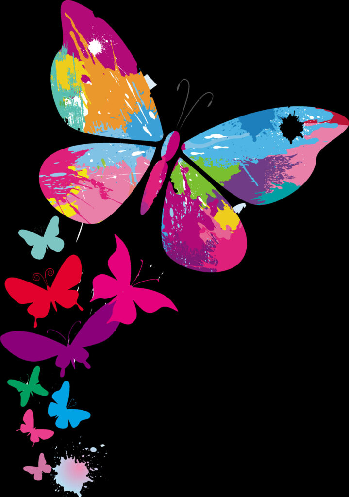 Vibrant Abstract Butterfly Wallpaper Background | Colorful Art Design