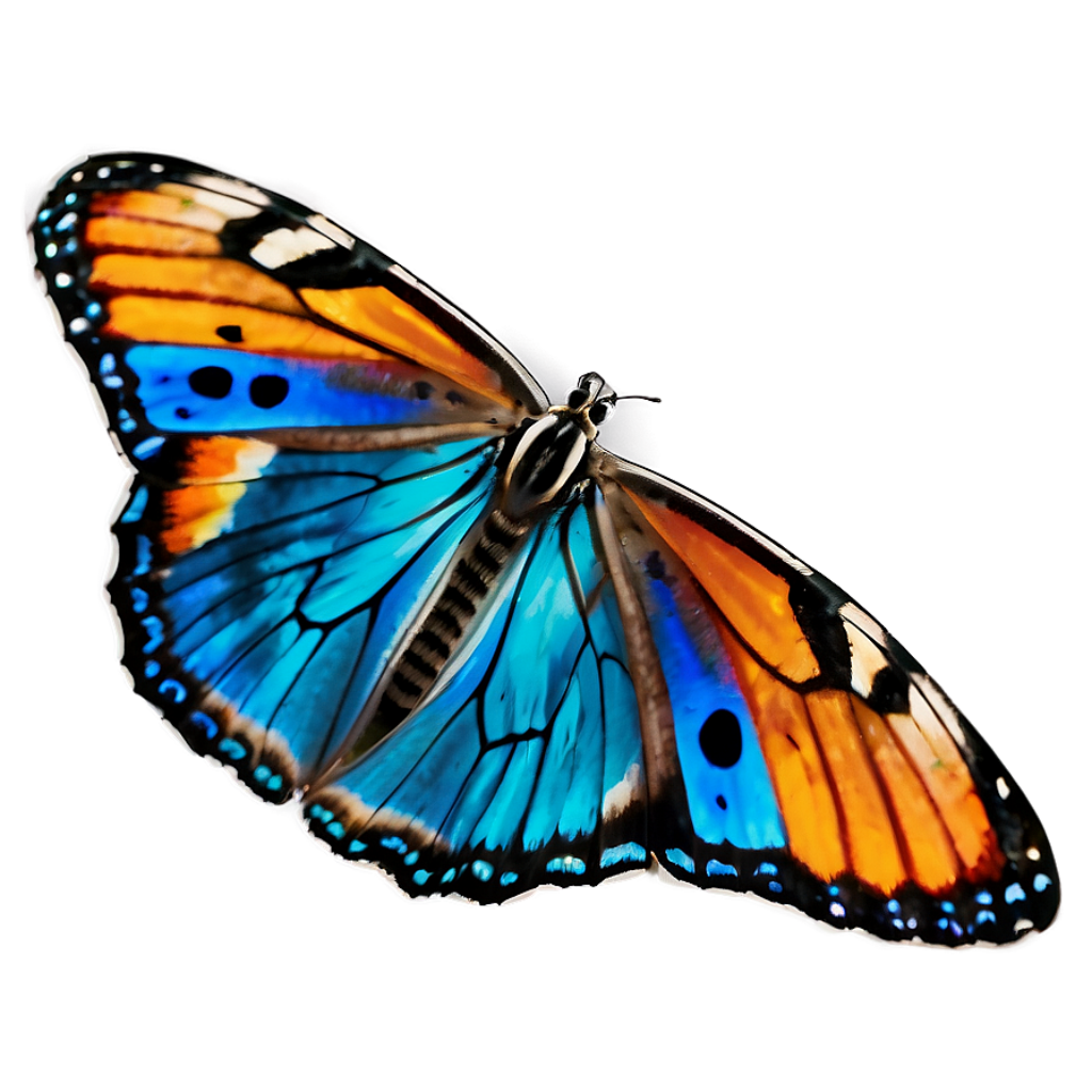 Vibrant Blue & Orange Butterfly Close-Up Wallpaper Background