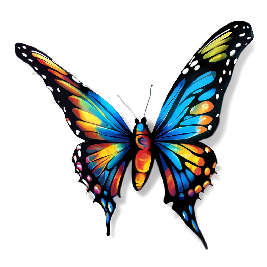 Vibrant Butterfly Digital Artwork: Mesmerizing Multicolored Wallpaper