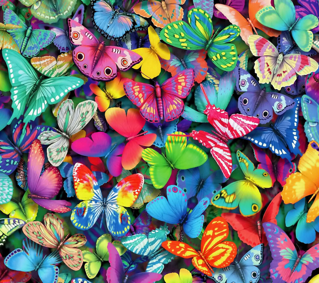 Colorful Butterfly Jigsaw Puzzle Wallpaper - Vibrant Patterns & Hues