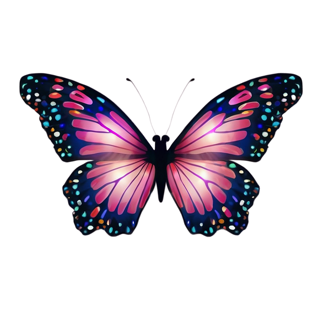 Vibrant Butterfly Wallpaper: Colorful Design with Glowing Star Patterns