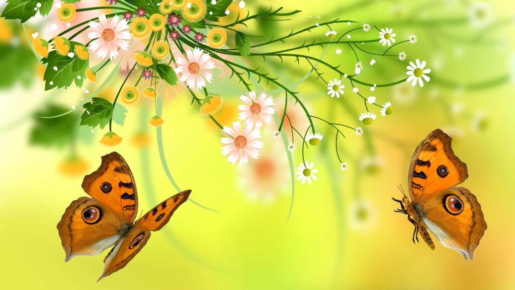 Colorful Butterfly Wallpaper: Nature's Vibrant Floral Background